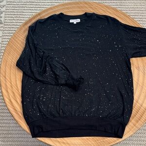 Michael Stars Black Speckled Long Sleeve Crew